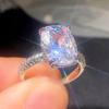 Cao Shi ebay best-seller clássico de quatro garras anel de diamante quadrado branco grande anel de zircão jóias atacado