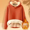 Suéter Grueso de Lana de Cordero para Invierno para Hombre, Sudadera con Capucha, Color Sólido, Estudiante, Top Cálido, Forro Polar, Camiseta Base para Hombre, Moderna
