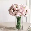 Explosiones de Celebridades de Internet 27 Flores Artificiales de Camelia Rosa Té Flores Falsas Lulian Sosteniendo Flores Decoración del Hogar Boda Accesorios para Fotos