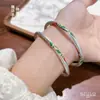 Fushi Prata de Lei 999.9 Original Lótus Torcido Cor Esmalte Prata Pulseira Boca Fechada Método Antigo Dourado Estilo Chinês Joia Presente