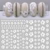 Nuevas pegatinas de arte de uñas transfronterizas ins Pegatinas adhesivas 3D japonesas Serie F flor pequeña blanca henna pegatinas de flores uña