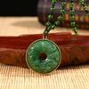 Colar com Sinais do Zodíaco em Jade Verde Incrustado com Cor Dourada que Preserva a Cor Pingente da Moda Retrô Fabricante de Pingentes de Joias Pequenas Venda por Atacado