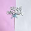 Tarjeta de pastel de feliz cumpleaños tridimensional transfronteriza de plástico dorado feliz cumpleaños occidental decoración de pastel ruso complemento