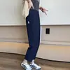 Calça Harem de Seda Gelo Secagem Rápida Proteção Solar para Mulheres, Verão 2025 Fina Emagrecedora Plus Size Casual Perna Reta Cropped Calça Esportiva