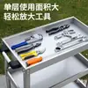 Carro de Herramientas de Tres Niveles, Carrito Pequeño, Estante de Herramientas de Acero Inoxidable, Gabinete de Herramientas para Taller de Reparación Automotriz, Estante de Almacenamiento para Mantenimiento, Carretilla de Mano