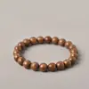 Pulseras de Sándalo Rojo de Hoja Pequeña Natural para Hombres y Mujeres, Cuentas de Buda de Sándalo Negro, Pulseras de Sándalo Dorado, Cuentas Superiores de Jade Hetian