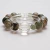 [Qingqi Buyou] Pulsera de Cristal de Cuarzo Blanco Natural para Mujer, Pulsera Versátil de Cristal Verde Fantasma con Cabello Verde al por Mayor
