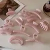 Pinza para el pelo de gel rosa con destellos, color sólido, pinza de tiburón para el pelo, accesorios para el pelo, estilo nuevo, elegante, versátil