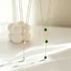 Collar de Gota Pequeña de Acero de Titanio y Oro de 18K de Venta Caliente Transfronteriza para Mujer, Cadena Geométrica para Clavícula, No se Desvanece, Joyería de Moda Personalizada