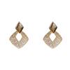 Pendientes de Moda Geométricos Rombo Elegantes Estilo Coreano para Mujer, Pendientes Exquisitos de Lujo Ligero Versátiles Super Brillantes Venta al por Mayor