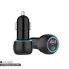 Carregador de carro inteligente PD38W, carregamento rápido QC3.0, adaptador de isqueiro de carro com carregamento rápido de porta dupla, A+C, com iluminação ambiente