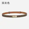 Cinturón Fino de Piel Genuina para Mujer con Hebilla Metálica, Cinturón Sencillo para Combinar con Vestidos, Trajes, Abrigos, Versátil para Estilo de Oficina, Cinturón para Pantalones