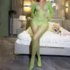 Lencería Erótica Fina Europea y Americana Rojo Sandía Entrepierna Abierta Tentación Body Sexy Malla Ajustada Lencería w508