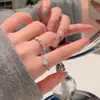 Anillo de mariposa moderno con perlas y circonitas para mujer, anillo de pareja de nicho de lujo ligero, anillo abierto elegante al por mayor
