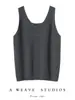 100% Cachemir Puro para Mujer, Básico, Doble Cuello en V, Sin Mangas, Tejido, Prenda Interior, Tirantes, Blanco