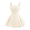Vestido Sexy Quadrado Sem Mangas Estilo Puro Desejo 2026 Primavera/Verão Novo Slim Fit Vestido de Alça Linha A Vestido Curto