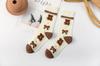Calcetines Zhuji con Puños, Calcetines de Media Caña para Mujer, Estilo Primavera y Otoño, Estilo Trendy Ins, Estilo Japonés, Calcetines Largos Deportivos para Otoño e Invierno, Versátiles con Diseño de Oso