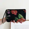 Estilo Femenino Estampado de Flores Corazón Ramo Bolsa de Muñeca Gran Capacidad Tela Cremallera Bolsa de Maquillaje Cosméticos Artículos Varios Bolsa de Almacenamiento