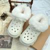Acessórios para Sapatos de Crocodilo Transfronteiriços com Forro de Veludo Tubo Longo Recheado Removível Lavável Quente Capas de Sapato de Algodão Espessado de Inverno
