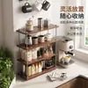 Novo rack de armazenamento de três níveis para cozinha, rack de café, prateleira para mesa de escritório, organizador de mesa, pequena estante, rack para xícaras e conjunto de chá