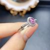 Anillo Popular de Zafiro Rosa Natural al por Mayor de Fábrica Plata S925 Incrustado Piedra Principal 3*5 Joyería de Lujo Venta Directa de Fábrica