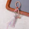 Chaveiro de borla de nó de milho feito à mão, pingente de borla em degradê colorido, acessório para alça de bolsa, disponível para atacado