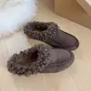 Valley Rhyme Mules de Nuevo Estilo Británico Moda Casual para Mujer Zapatillas de Piel Cálidas sin Cordones Zapatos Birkenstock con Forro de Felpa