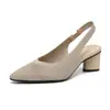Bt663 Zapatos de Princesa Huecos Sandalias Tejidas Baotou con Tira Trasera Hueca Punta Fina Boca Baja Hueco Lateral Sandalias de Tacón Grueso Diarias