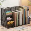 Estantería, estante para libros, atril para estudiantes, portalápices de gran capacidad para escritorio, estantería, organizador de papelería, estante de almacenamiento