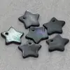 Botão de concha preto perolado em formato de coração com furo único, acessório para pulseira e colar de madrepérola preta, botão de concha para camisas de tricô