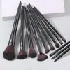 Conjunto de 12 Pincéis de Maquiagem com Cerdas de Nylon, Pincéis para Sombra, Base, Pó Solto, Pincéis de Cabo Longo, Logotipo Personalizável, Transfronteiriço