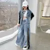 Conjunto de chaqueta de mezclilla de primavera para niñas, nuevo estilo 2026, atuendo de dos piezas moderno y a la moda para primavera y otoño, ropa de primavera para niñas mayores