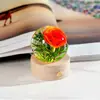 Suministro Transfronterizo Bola de Cristal de Resina Incrustada Luz Nocturna Flor Eterna Base de Madera Maciza Tallada en 3D Luminosa Regalo de Cristal