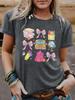 Estação independente transfronteiriça verão europeu e americano papelaria impressão gola redonda moletom manga curta ebay camiseta feminina atacado em estoque
