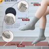 Calcetines para Niños Otoño e Invierno Algodón Peinado Color Sólido Calcetines de Media Pantorrilla para Niños y Niñas Calcetines para Bebé Deportivos Blancos Estudiante Venta al por Mayor Absorbentes del Sudor