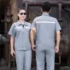 Ropa de Trabajo de Manga Corta de Verano, Trajes de Protección Laboral de Algodón Puro Transpirable Delgados Personalizados, Ropa Protectora Personalizada para Taller con Impresión