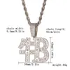 Colgante de diamantes completos exagerado e impresionante de venta caliente transfronteriza, collar de cadena cubana versátil de moda callejera, suministro de accesorios de hip-hop