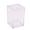 Porta lapiceros de acrílico Alto valor de color Transparente Estilo simple Estudiante Niños Niña Oficina Caja de almacenamiento de escritorio Cubo para bolígrafos
