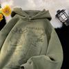 Sudadera con capucha de gamuza súper gruesa para hombre, invierno, forrada de polar, gruesa, estilo americano, retro, holgada, pesada, para adolescentes