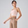 Sujetador Deportivo Sexy de Malla de Dos Piezas Falsas para Mujer con Almohadilla Fija en el Pecho Ropa de Yoga Verano Malla Ropa Exterior Chaleco para Correr Fitness