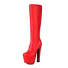 Botas de moda de tacón alto para mujer, estilo europeo y americano, para discoteca, talla grande, caña alta Z33-25