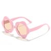 Lluvia Gafas de Moda Irregulares para Niños con Flores Estilo Ins, un Imprescindible para el Uso al Aire Libre, Gafas de Sol con Protección Solar