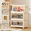 Armário de Armazenamento Dobrável de 45CM de Largura Armário de Armazenamento de Múltiplas Camadas para Casa Sala de Estar Quarto Cozinha Banheiro Prateleira de Armazenamento com Instalação sem Ferramentas