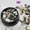 Arte de Uñas Estilo Japonés Piedra de Concha Piezas de Concha de Aurora Natural Abalón Iridiscente Piezas Largas de Concha Decoraciones de Uñas de Moda