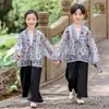 Novo Estilo 2025 Traje Tang Estilo Chinês para Meninos e Meninas na Primavera e Outono, Traje Tang Estilo Chinês Usável no Dia a Dia para Alunos do Ensino Fundamental e Médio, Trajes para Apresentação