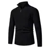 Amazon Nossa Nova Malha Casual Masculina Marca Tendência Moda Pulôver Twist com Meio Zíper Malha Jovem para Homens