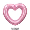 Decoración de Cumpleaños Infantil Recorte Corazón Grande Película de Aluminio Marco de Fotos Globo Accesorios para Fotos Escena de Fiesta Niños y Niñas