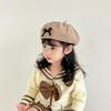 Gorros para Niños para Primavera y Otoño, Boinas Finas para Niñas con Lazo, Gorros de Calabaza, Gorros de Pintor de Invierno para Bebés Niñas