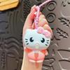 Lindo llavero de burbuja de saliva de Sanrio con dibujos animados de gato KT, llavero para bolso, colgante, pequeño regalo