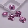 Cabochão de Pedra Preciosa Quadrado em Forma de Pagode, Cabochão de Pedra Preciosa Zircônia Rosa para Anéis e Pingentes Femininos